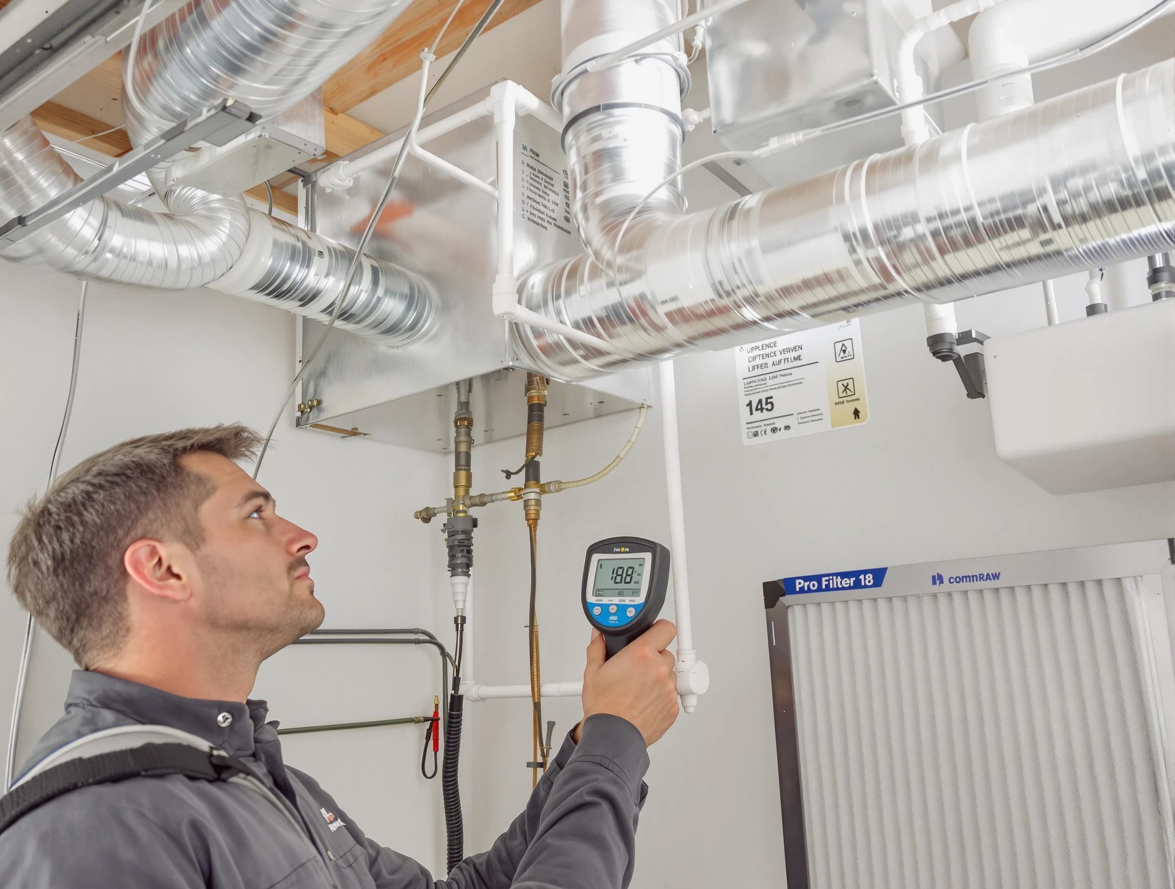 Tooele Air Duct Cleaning expert conducting detailed filter system inspection using diagnostic tools in Tooele