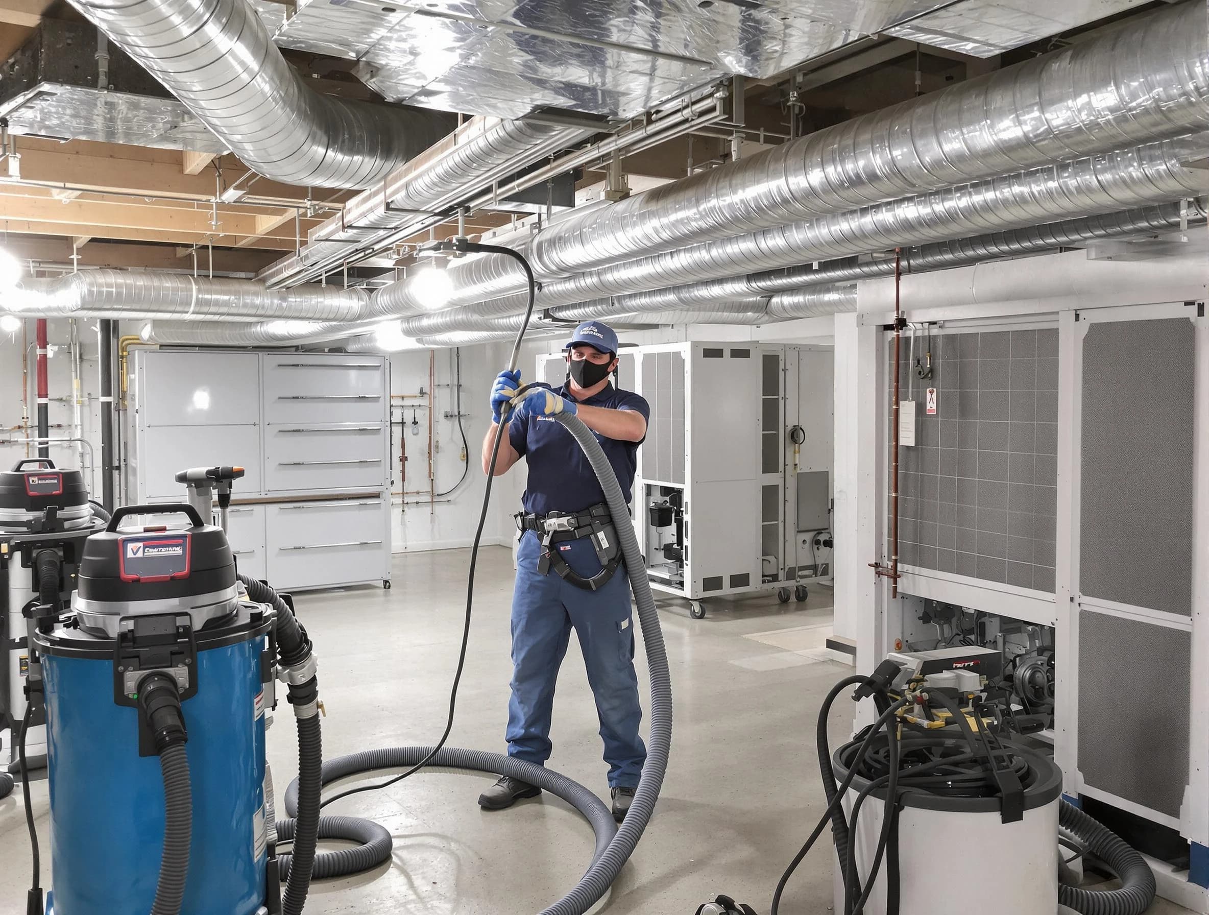 Tooele Air Duct Cleaning specialist performing thorough central air duct cleaning for improved system efficiency in Tooele