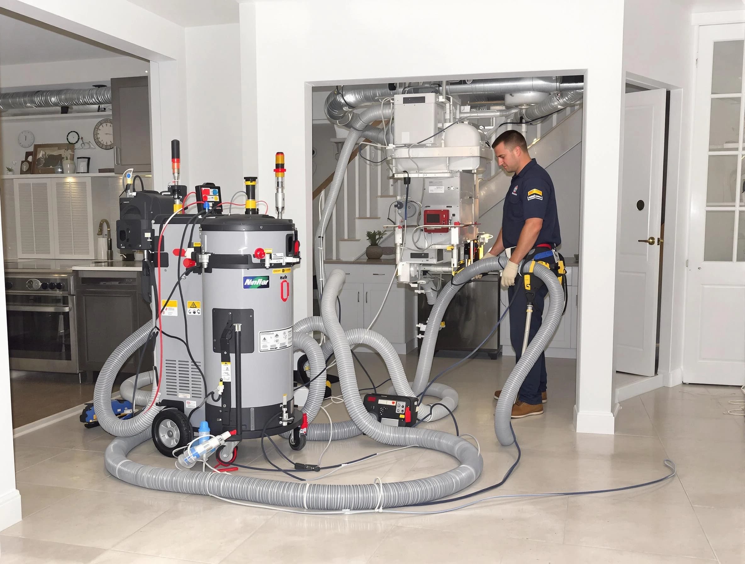 Tooele Air Duct Cleaning technician operating negative pressure cleaning equipment for thorough duct maintenance in Tooele