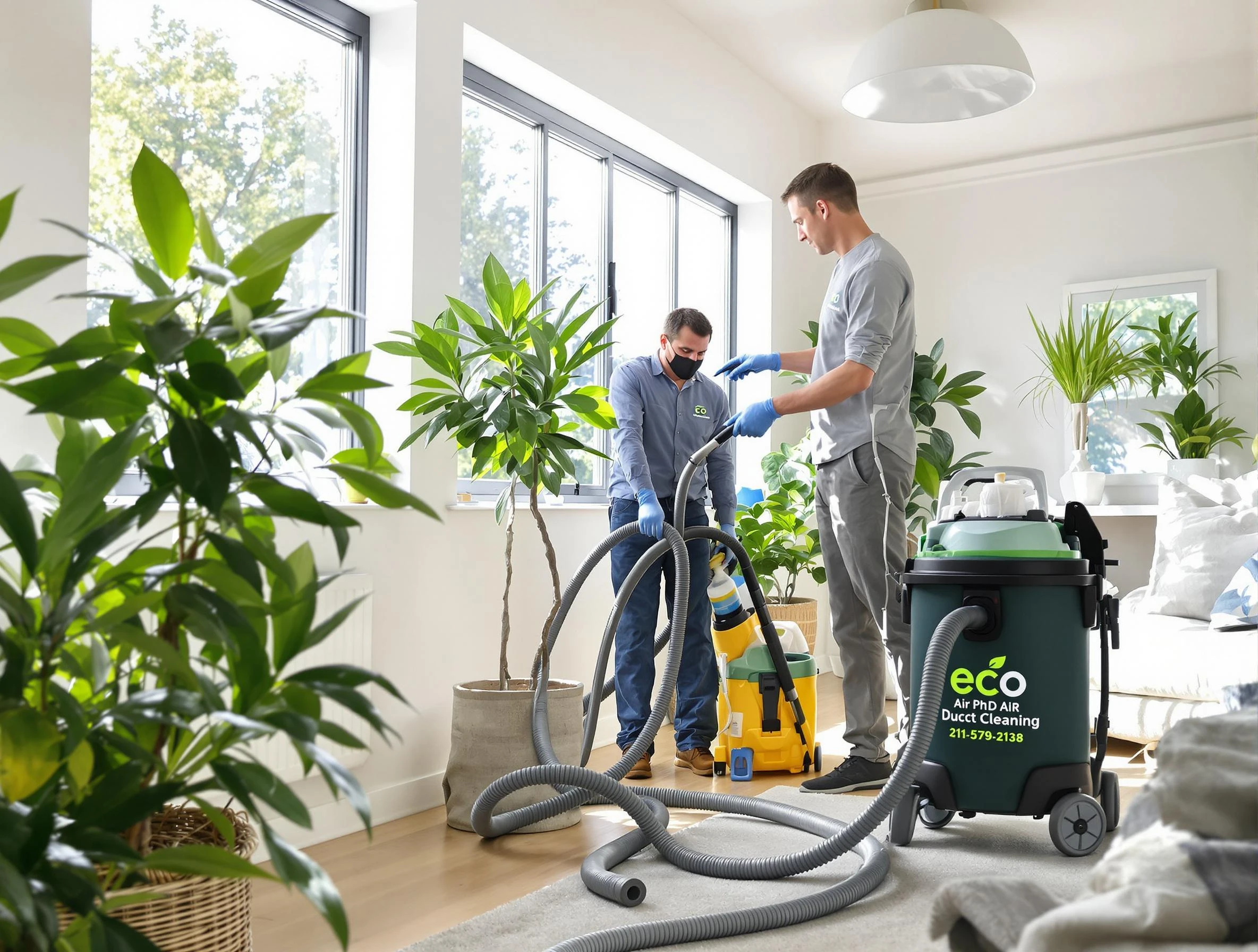 Tooele Air Duct Cleaning technician performing eco-friendly duct cleaning using sustainable methods in Tooele