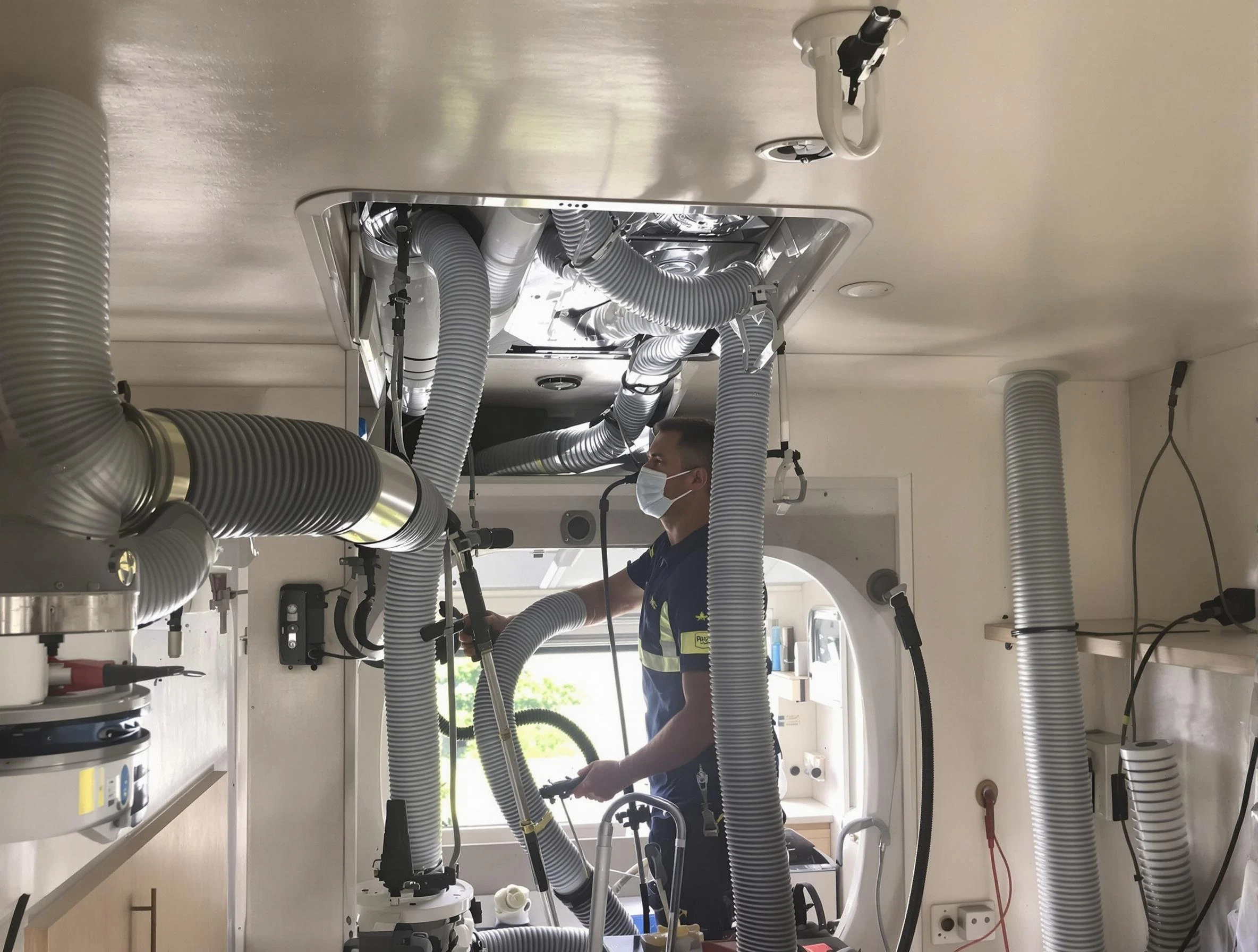 Tooele Air Duct Cleaning specialist performing precise mobile home duct cleaning in Tooele